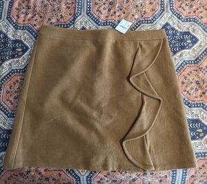 J. Crew Camel Ruffle Skirt